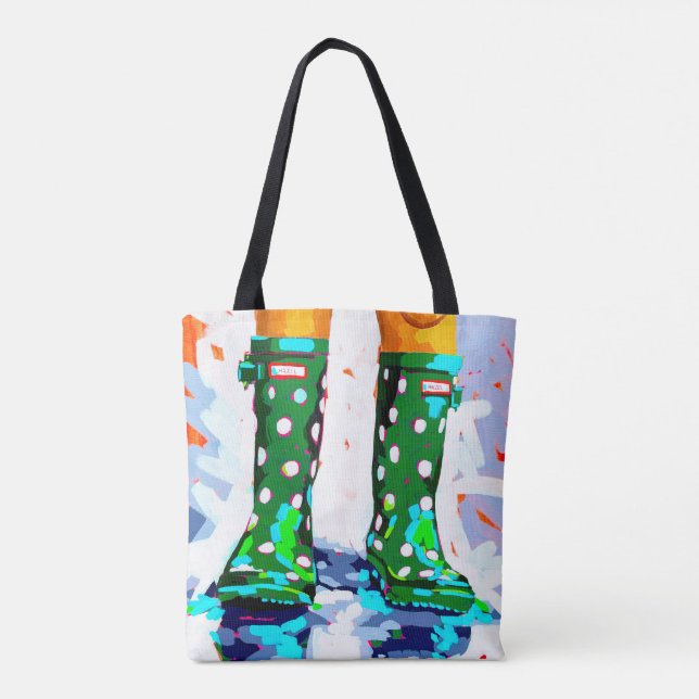 Rainboots doppelseitige Tote-Tasche Tasche (Rückseite)