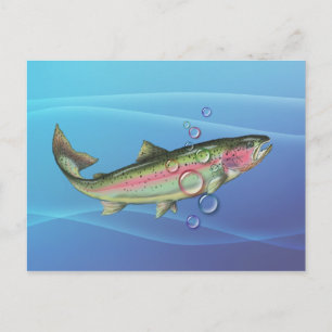 RAINBOUR TROUT BUBBLES VON SHARON SHARPE POSTKARTE