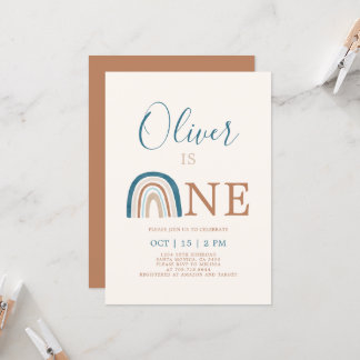 Rainbow 1st Birthday Boy Einladung