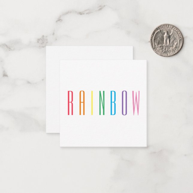 RAINBOW 2,5" Square Flat Card Mitteilungskarte (Vorderseite/Rückseite Beispiel)