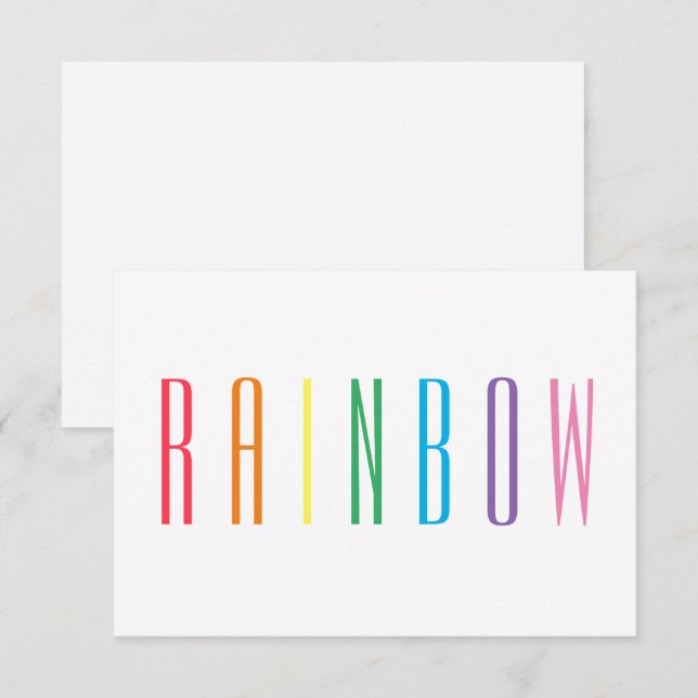 RAINBOW 3,5 x 5 Flachkarte Mitteilungskarte (Vorne/Hinten)