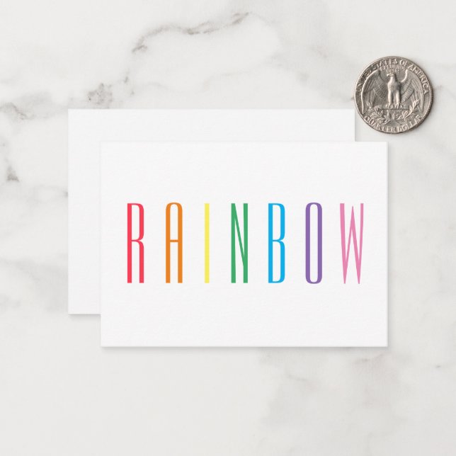 RAINBOW 3.5x2.5-Flachkarte Mitteilungskarte (Vorderseite/Rückseite Beispiel)