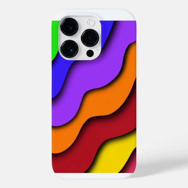 Rainbow 3D Cut Case-Mate iPhone 14 Pro Hülle (Rückseite)
