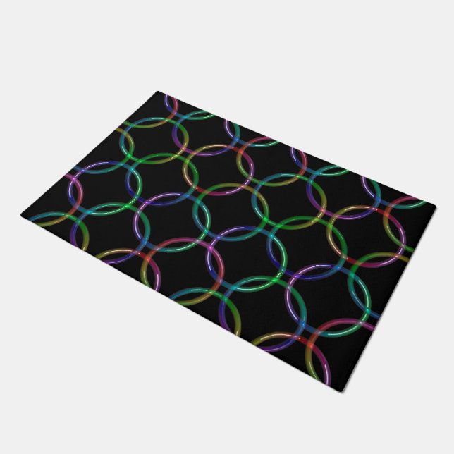 Rainbow 3D-Sicherungsringe + Ihre Ideen Fußmatte (Schrägansicht)