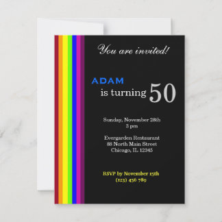 Rainbow 50. Geburtstag Einladung
