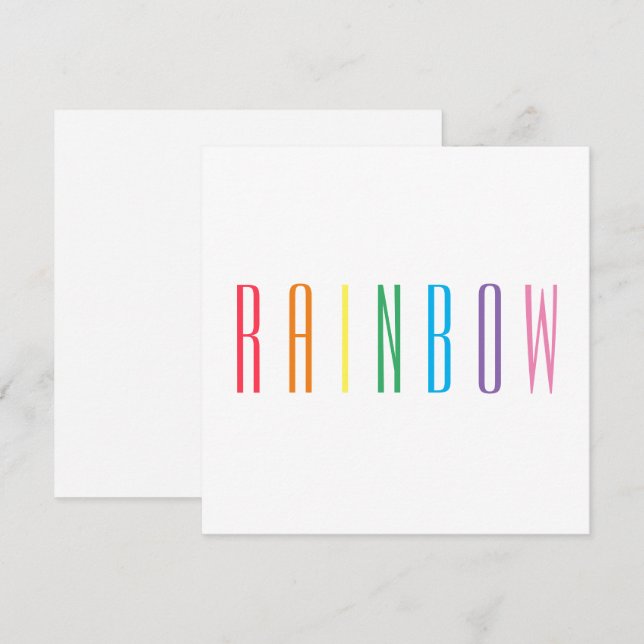 RAINBOW 5,25" Square Flat Card Mitteilungskarte (Vorne/Hinten)