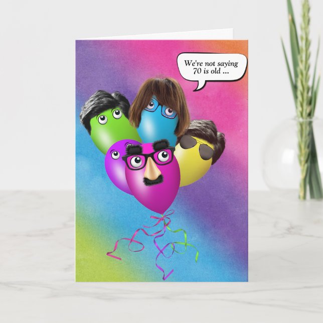 Rainbow 70. Geburtstagsballons der Gruppe Karte (Vorderseite)