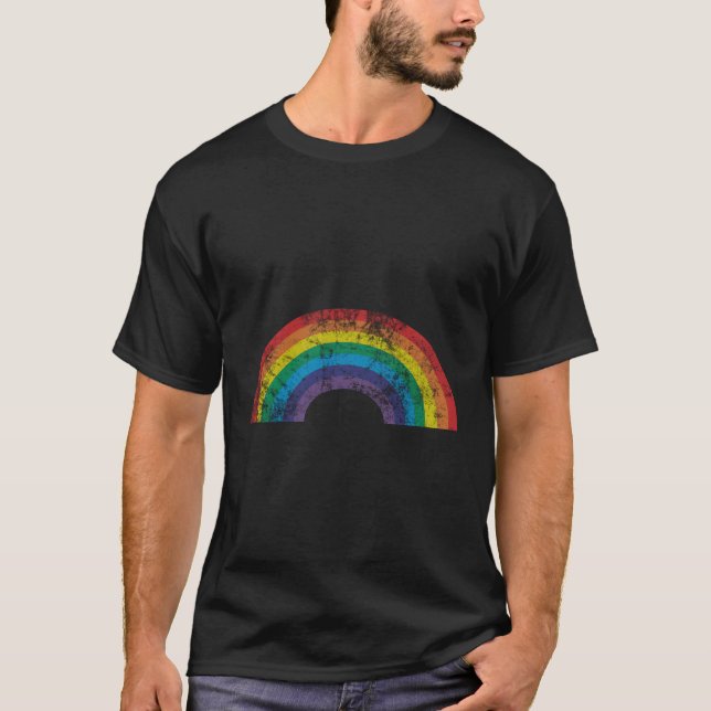 Rainbow 80's Style T-Shirt (Vorderseite)