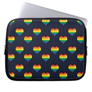 Rainbow 8 Bit Herzmuster Laptopschutzhülle