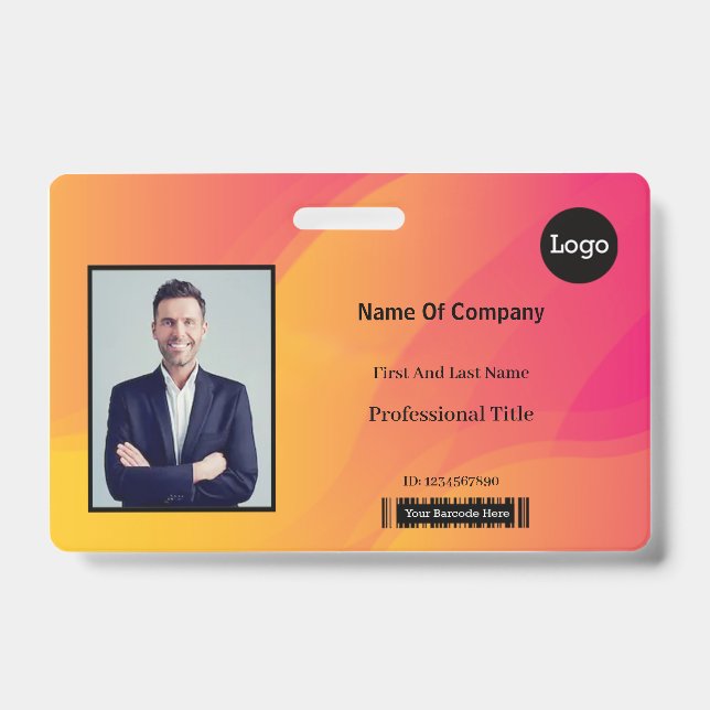 Rainbow Abstrakt Business Foto Identification ID Ausweis (Vorderseite)