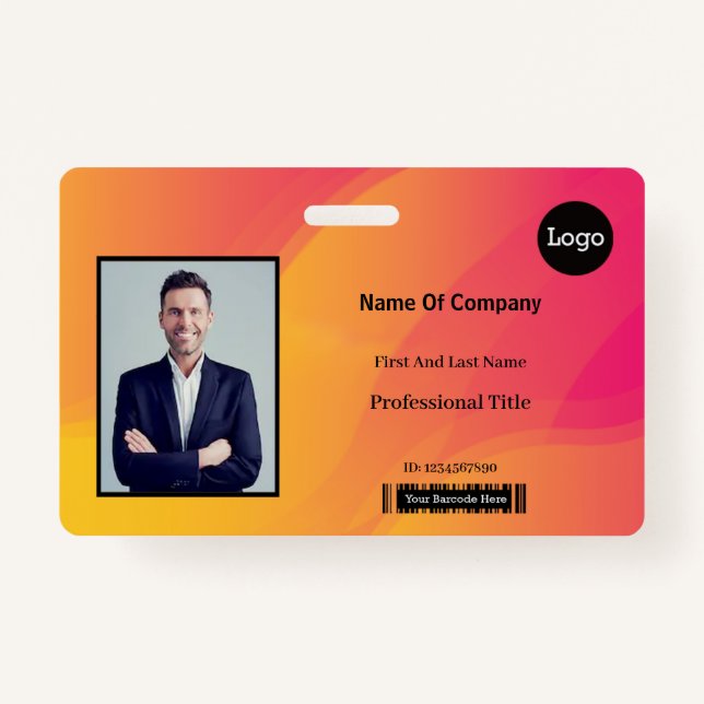 Rainbow Abstrakt Business Foto Identification ID Ausweis (Vorderseite)