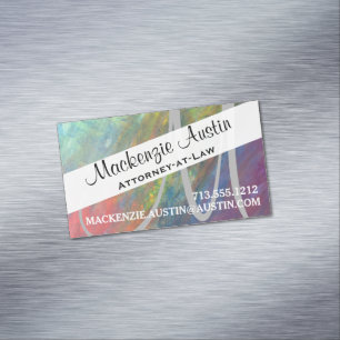 Rainbow Abstrakt   Cool Psychedelische Pinselstric Magnetische Visitenkarte