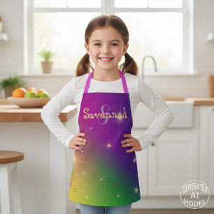 Rainbow Abstrakt Fairy Lights Schmetterlinge Glitz Schürze