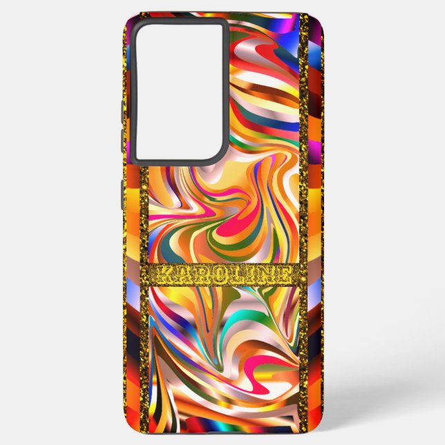 Rainbow Abstrakt Swirl Trend Samsung Galaxy Hülle (Rückseite)