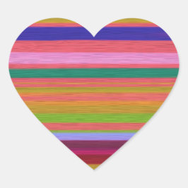 Rainbow abstrakte Kunststreifen Herz-Aufkleber