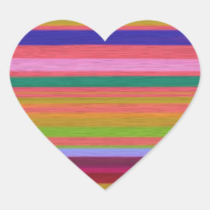 Rainbow abstrakte Kunststreifen Herz-Aufkleber