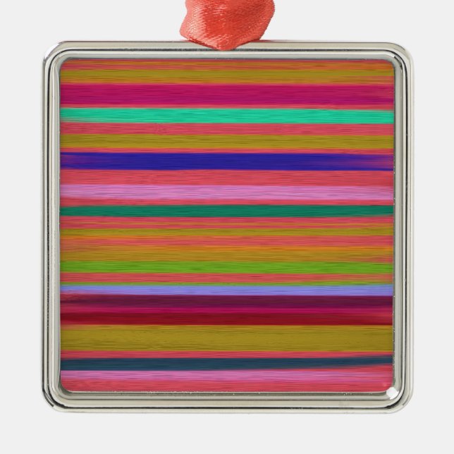 Rainbow abstrakte Kunststreifen Ornament Aus Metall (Vorne)