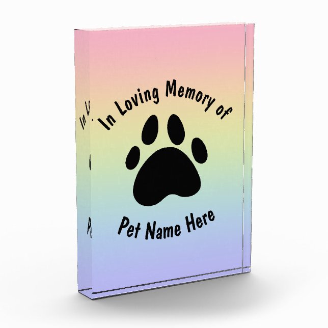 Rainbow-Acrylblock für benutzerdefinierte Pet-Memo Fotoblock (Links)