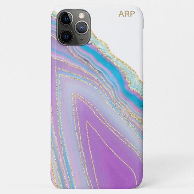 *~* Rainbow Agate - Gold Glitzer Veins Pastell Case-Mate iPhone Hülle (Rückseite)