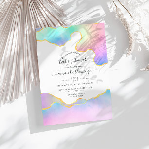 Rainbow Agate Stone Baby Shower Einladung