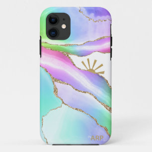 *~* Rainbow Agate Sun Rays Gold Pastell Case-Mate iPhone Hülle