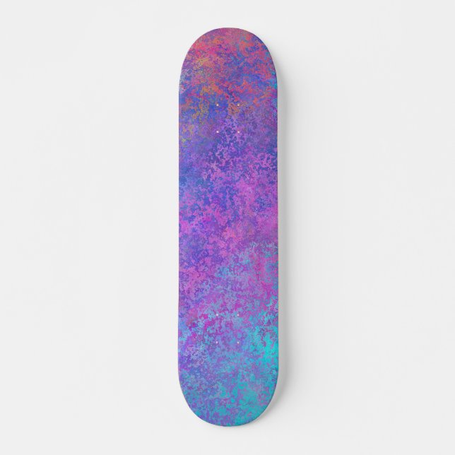 Rainbow Alcohol Ink, Hell Abstrakt Skateboard (Vorne)