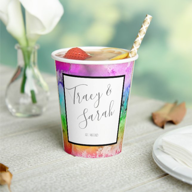 Rainbow Alcohol Ink Wasserfarbe Pappbecher (In Situ)