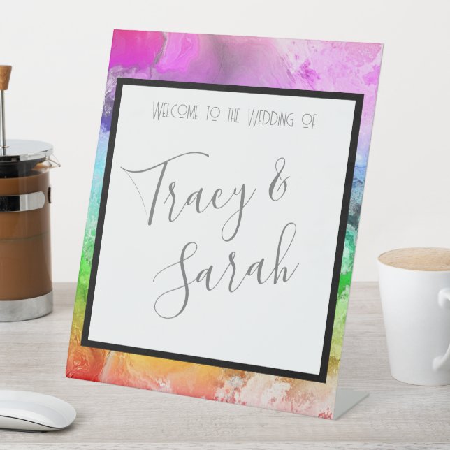 Rainbow Alcohol Ink Wasserfarbe Sockelschild (In Situ)