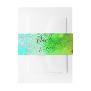 Rainbow Alcohol Ink Watercolor Wedding Einladungsbanderole