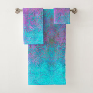 Rainbow Alcohol Tinte, hell Abstrakt Badhandtuch Set