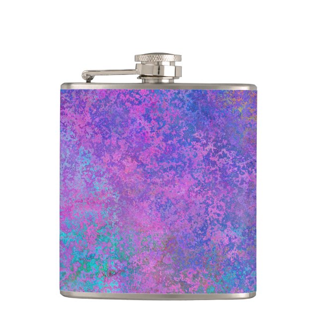 Rainbow Alcohol Tinte, hell Abstrakt Flachmann (Vorderseite)