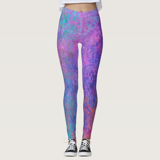 Rainbow Alcohol Tinte, hell Abstrakt Leggings (Vorderseite)