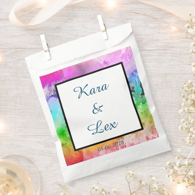 Rainbow Alcohol Tinte Wasser Farbe & Gold Geschenktütchen (Ausgeschnitten)