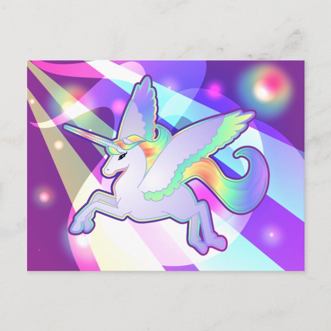 Rainbow Alicorn Postkarte (Vorderseite)