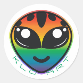 Rainbow Alien Round Sticker