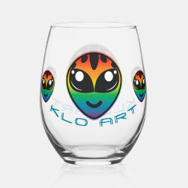 Rainbow Alien Stemless Wine Glass Weinglas Ohne Stiel