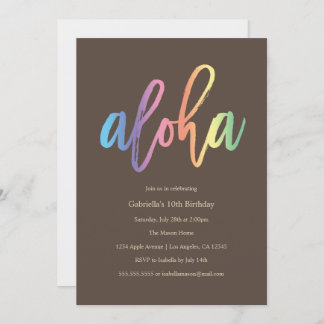 Rainbow Aloha| Party Einladung