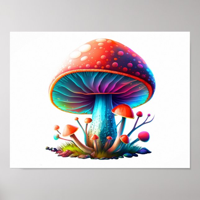 Rainbow Amanita Muscaria Poster (Vorne)