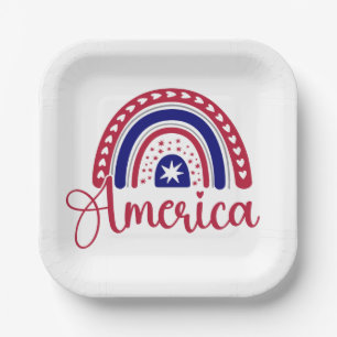 Rainbow America Pappteller