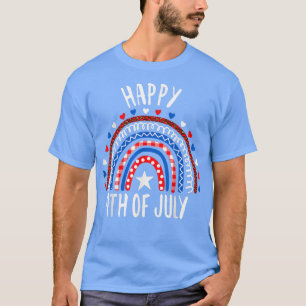 Rainbow American Flag Happy 4. Juli USA Kinder B T-Shirt