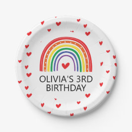 Rainbow and Hearts Birthday Party Teller