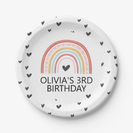 Rainbow and Hearts Birthday Party Teller