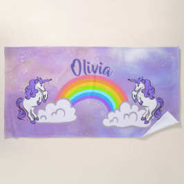 Rainbow and Unicorns Design Strandtuch