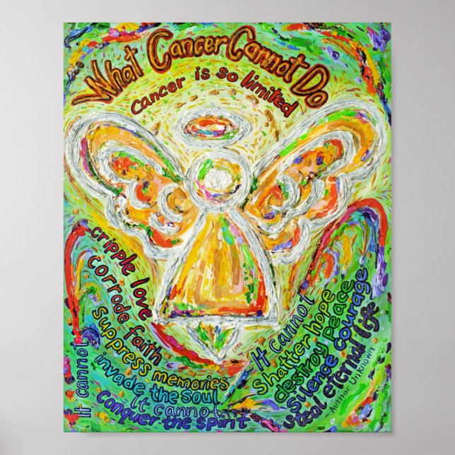 Rainbow Angel Cancer Poem Art Poster Print (Vorne)