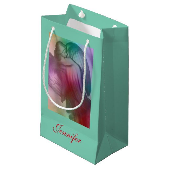 Rainbow Angel Kleine Geschenktüte (Vorderseite Schrägansicht)