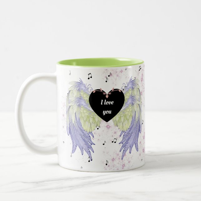 Rainbow angel wings zweifarbige tasse (Links)