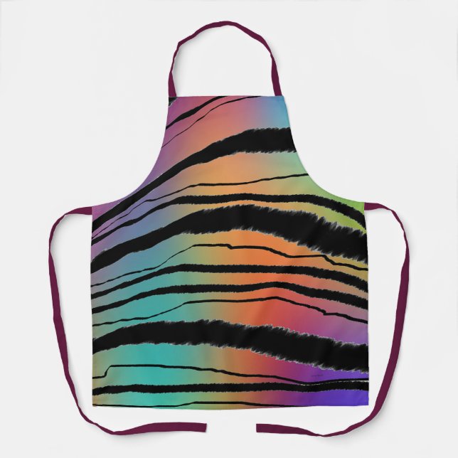 Rainbow Animal Print Koch Küche Kunst + Handwerk Schürze (Vorderseite)