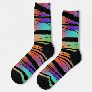 Rainbow Animal Print Premium Crew Socken