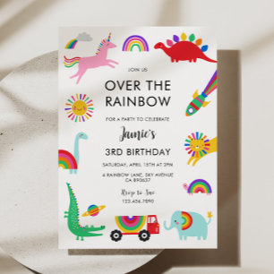 Rainbow Animals Birthday Einladung