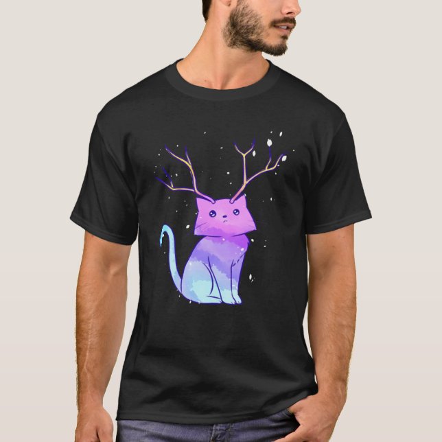 Rainbow Antler Cat Classic T - Shirt (Vorderseite)
